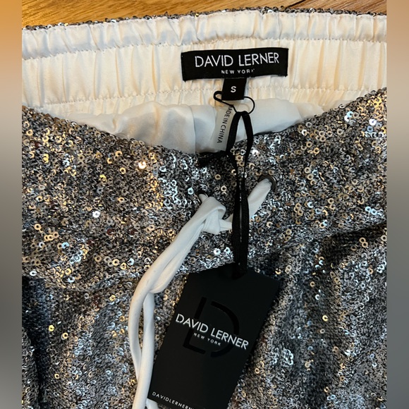 NWT- Silver David Lerner Sequin Joggers - Picture 3 of 3